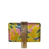 Simitri Women's Yellow / Orange / Gold Muse Fringe Clutch Bag