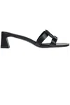 Simkahi Monogram Leather Mules In Black