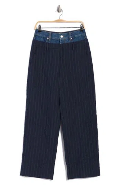 Simkhai Ophelia Double Waistband Pinstripe Wide Leg Pants In Multi