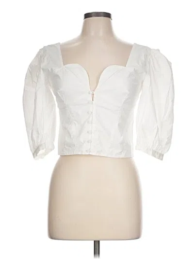 Pre-owned Simkhai 3/4 Sleeve Blouse In White