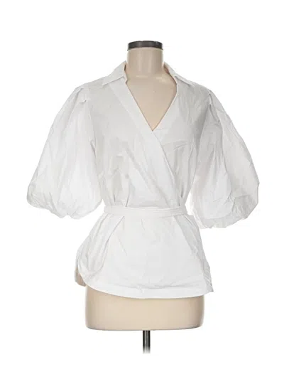 Pre-owned Simkhai 3/4 Sleeve Blouse In White