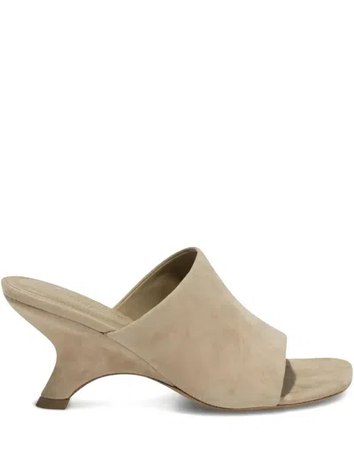 SIMKHAI 75MM SHADOW SUEDE OPEN-TOE SANDALS