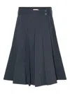 Simkhai Abbott Pleated Midi Skirt In Blue
