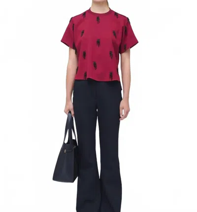 Simkhai Abelia Embellished Top In Oxblood In Red