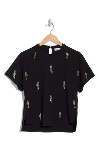 Simkhai Abelia Embellished T-shirt In Black