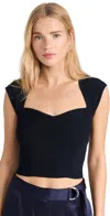 Simkhai Abia Cropped Ribbed-knit Top In Midnight