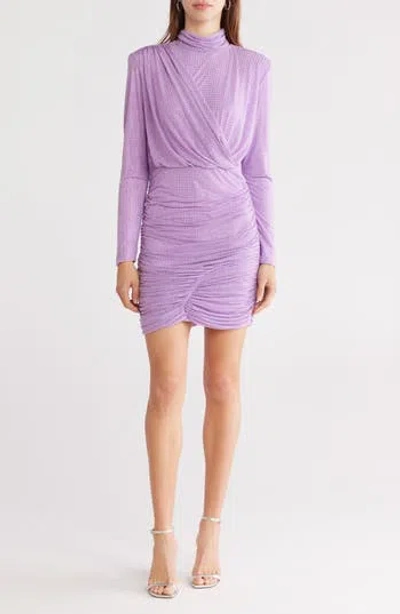 Simkhai Abrah Mock Neck Long Sleeve Dress In Purple
