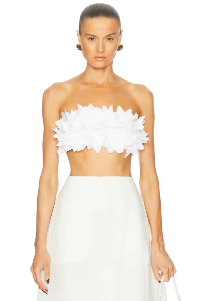 Simkhai Abril Floral Bustier Top In White