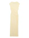 Simkhai Acacia Cowl-neck Gathered Maxi Dress In Yellow