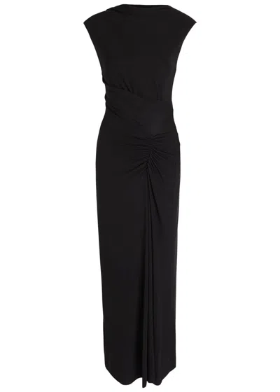 SIMKHAI SIMKHAI ACACIA DRAPED JERSEY MAXI DRESS