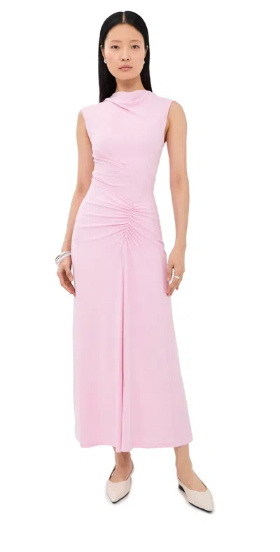 Simkhai Acacia Draped Jersey Maxi Dress Tulip In Pink