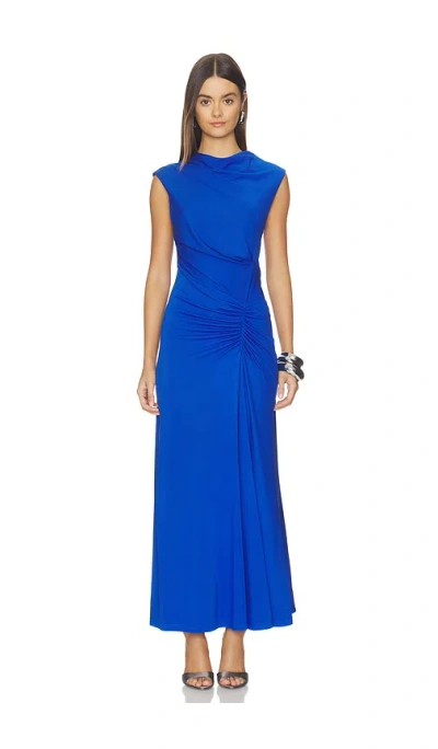 Simkhai Acacia Draped Jersey Midi Dress In Blue