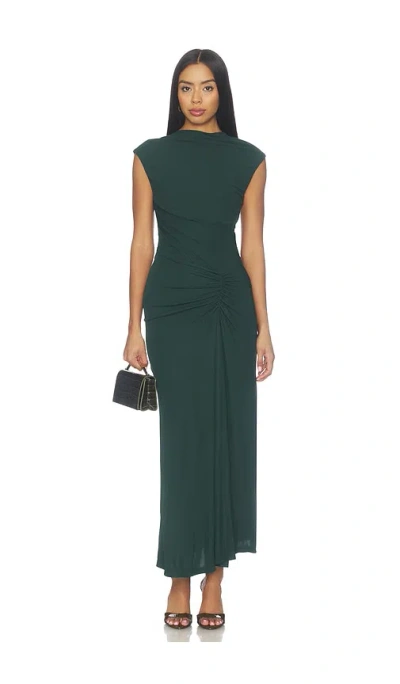 Simkhai Acacia Draped Jersey Midi Dress In Green