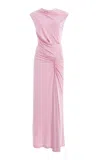 Simkhai Acacia Draped Jersey Midi Dress In Pink