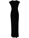 Simkhai Burke Draped A-line Midi Dress In Black