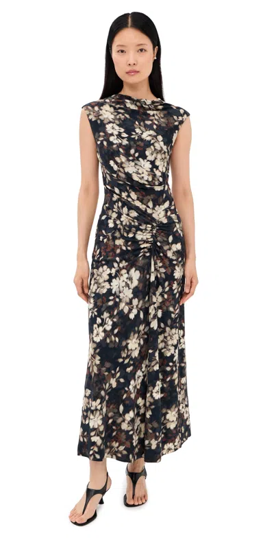 Simkhai Acacia Draped Jersey Midi Dress In Black