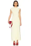 Simkhai Acacia Cowl-neck Gathered Maxi Dress In Buttercream