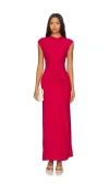 Simkhai Acacia Sleeveless Midi Dress In Cherry In Cherry
