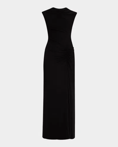 SIMKHAI ACACIA SLEEVELESS GATHERED MIDI DRESS