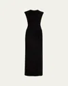 Simkhai Acacia Sleeveless Gathered Midi Dress In Black
