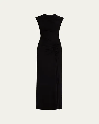 SIMKHAI ACACIA SLEEVELESS GATHERED MIDI DRESS