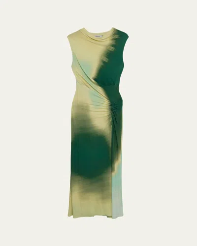 Simkhai Acacia Sleeveless Ruched Midi Dress