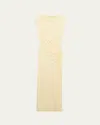 Simkhai Acacia Cowl-neck Gathered Maxi Dress In Buttercream