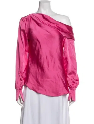 Pre-owned Simkhai Acetate Off-the-shoulder Blouse In Pink