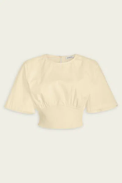 Simkhai Adair Crop Top In Sand In Yellow