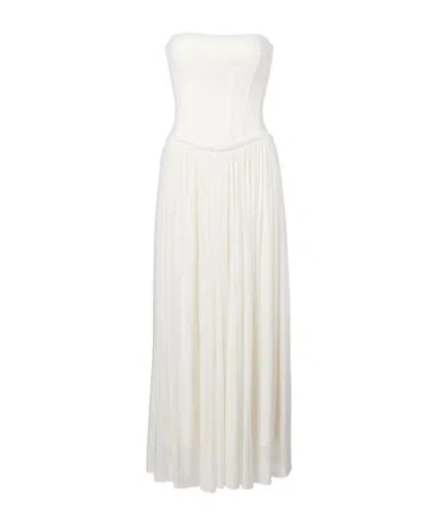Simkhai Adalys Gathered Corset Dress In White