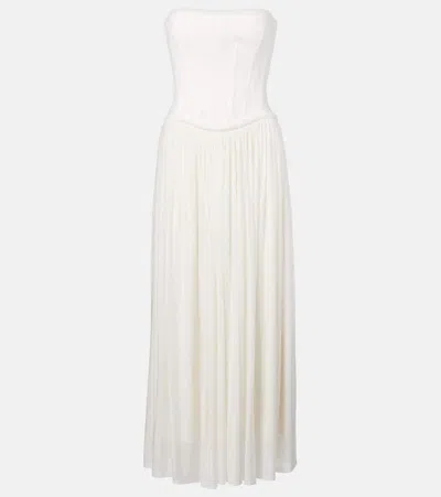 Simkhai Adalys Gathered Corset Dress In White