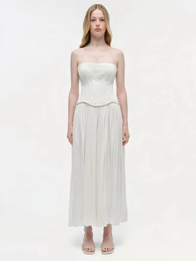 Simkhai Adalys Strapless Jersey Dress In Ivory In Multi