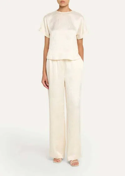 Simkhai Addison Combo T-shirt In Cream In Animal Print
