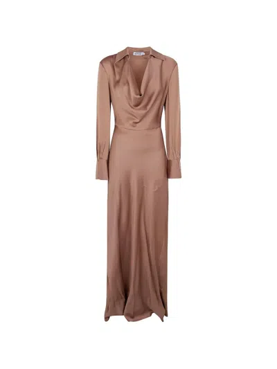 Simkhai "adelle" Long Sleeves Gown In Brown