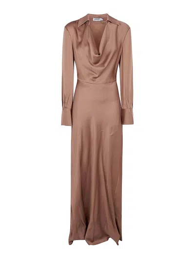 Simkhai Adelle Long Sleeves Gown In Brown