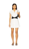 Simkhai Adler Belted Cotton Mini Dress In White In White