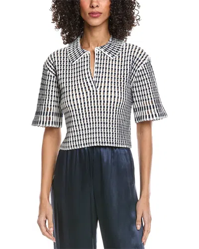 Simkhai Adley Cropped Polo Top In Black