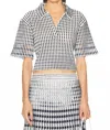 Simkhai Adley Knit Cropped Polo In Midnight Multi
