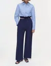 Simkhai Adryck Long Sleeve Shirt In Harbor Blue Stripe In Multi