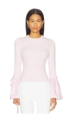Simkhai Agata Long Sleeve Top In Pink
