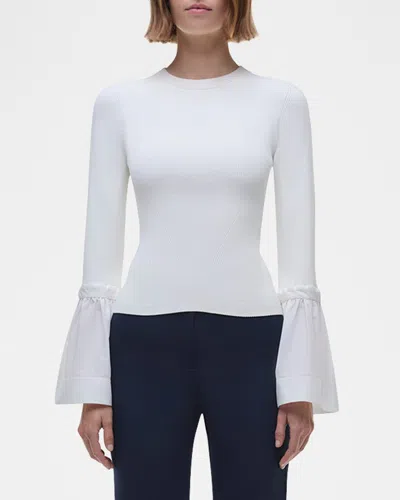 Simkhai Agata Long-sleeve Top In White