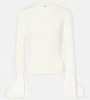 Simkhai Agata Taffeta-trimmed Ribbed-knit Top In White