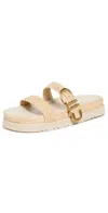 Simkhai Aida Raffia Buckle Sandals Natural In Natural