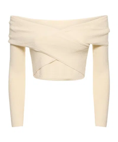 Simkhai Aiden Off-shoulder Stretch Viscose Top In Neutral