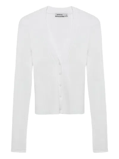 Simkhai Ailany Ribbed Button-front Cardigan In White