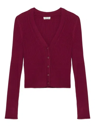 Simkhai Ailany Ribbed Cardigan In Red