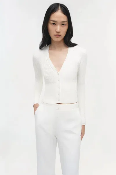 Simkhai Ailany Shrunken Cardigan In Ivory In White