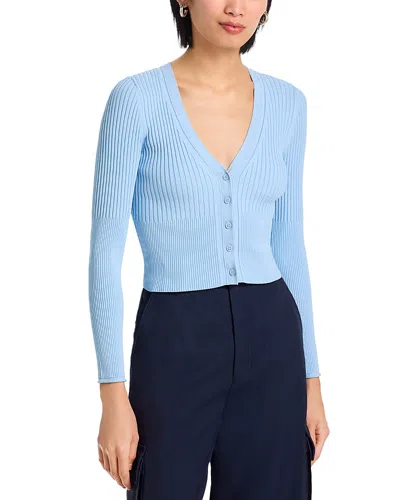 Simkhai Ailany V Neck Cardigan Sweater In Blue