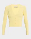 Simkhai Ailany V-neck Cropped Cardigan In Buttercream