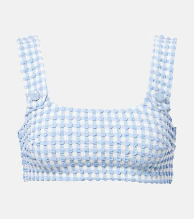 SIMKHAI AINSLEY GINGHAM BIKINI TOP